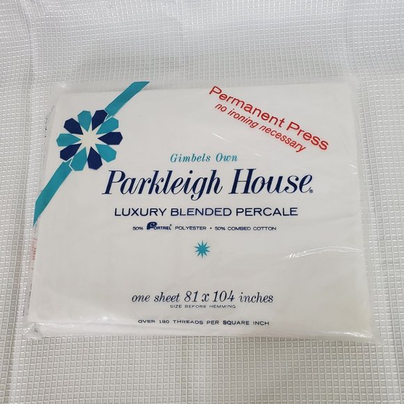 Gimbels Other - NOS VTG Gimbels Parkleigh House Luxury Percale Sheet Permanent Press 81 x 104